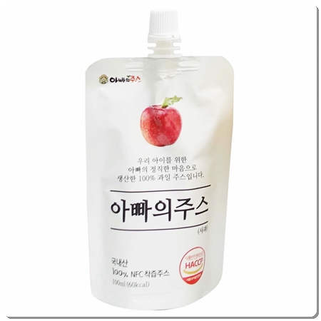  [청년농업인] 아빠의주스 사과즙 100ml, 1팩
