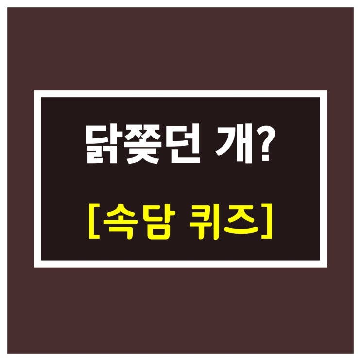  속담퀴즈[닭쫒던 개?]