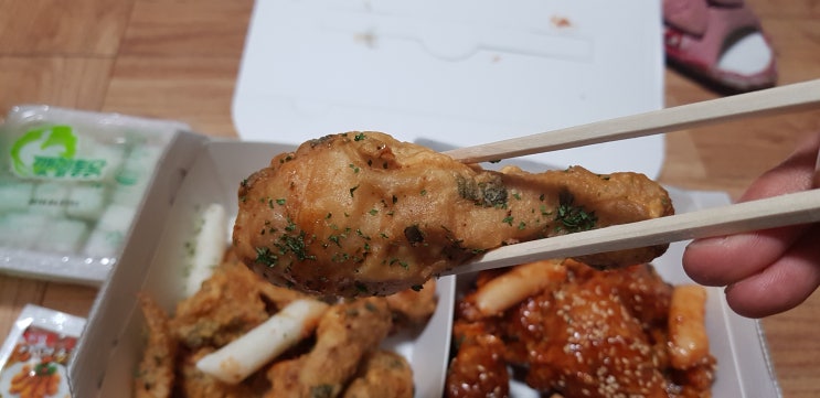  첨단치킨맛집 : 깻잎통닭 빠른배달 땡큐?양많아배터짐