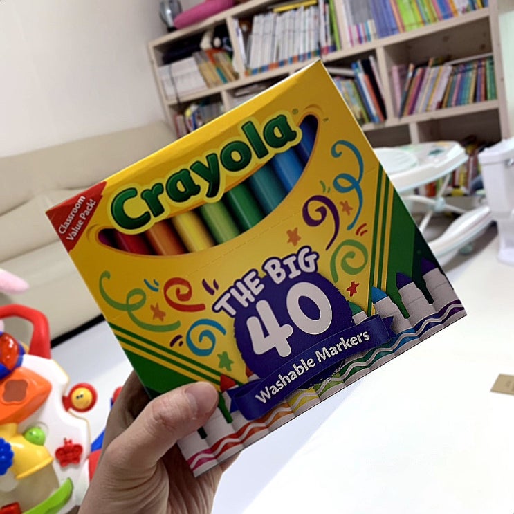  잘 지워지는 싸인펜 추천 크래욜라 워셔블 마커스(crayola washable markers) 후기