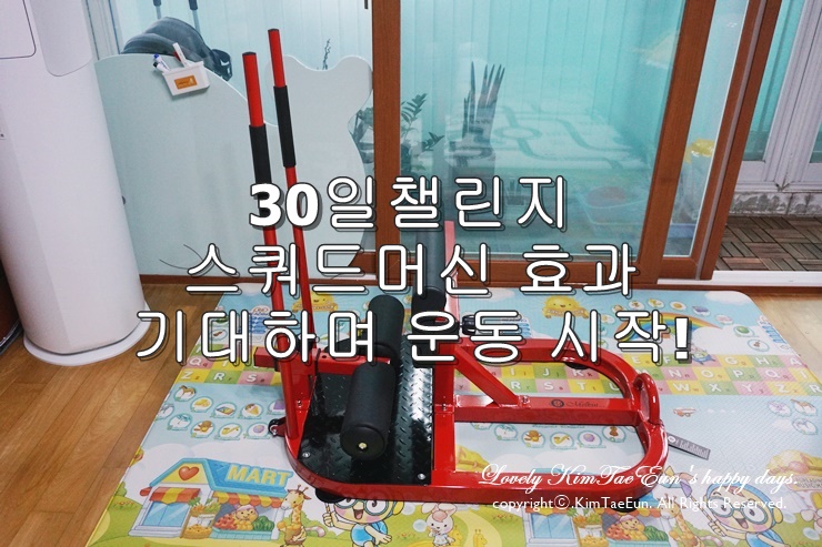  30일챌린지 스쿼트머신 효과 기대하며 운동 시작~