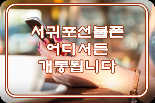  서귀포선불폰 어디서든 개통됩니다