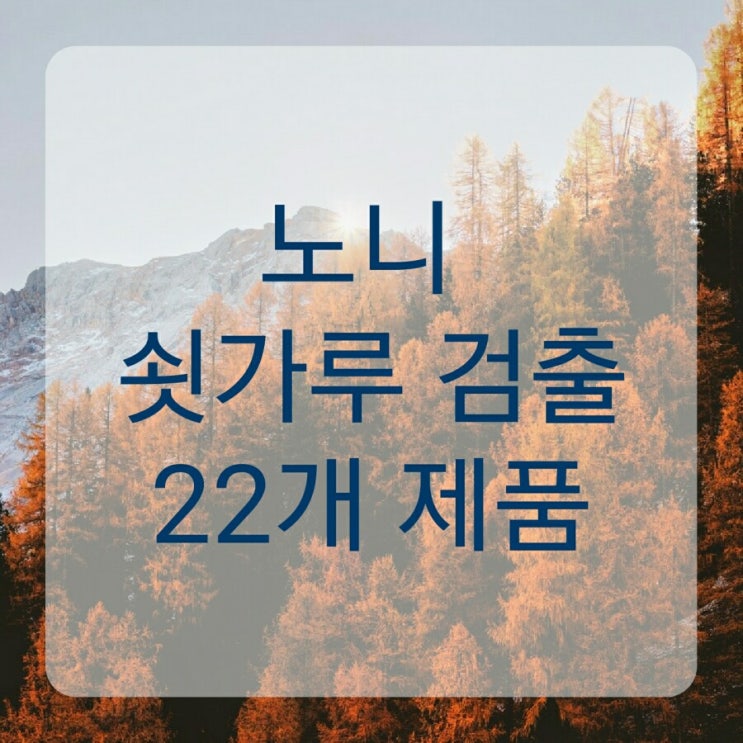  노니 쇳가루 검출 22개 제품(식약처 검증)