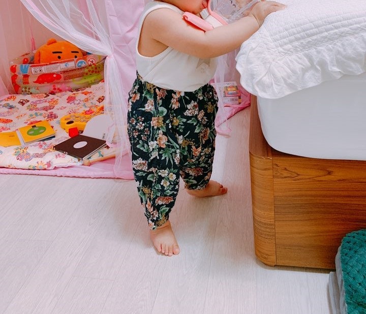 [키즈 패피] 유아 아기 본비배기팬츠 아기몸빼바지 아기꽃바지