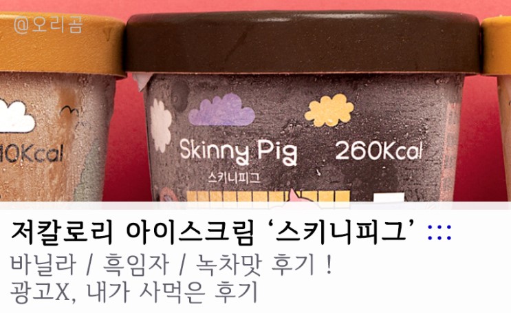 저칼로리 아이스크림, 스키니피그 흑임자/바닐라/녹차 솔직후기 (광고x)