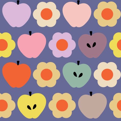 나인글로리 일러스트레이터CC를 이용한 텍스타일디자인, 패턴디자인-사과와 꽃 패턴