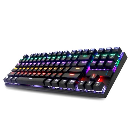  앱코 축교환 텐키리스 한영 이중사출 키캡 레인보우 LED 기계식 유선 키보드 갈축, K640T, 블랙 추천 및 정보확인