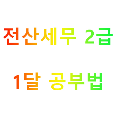  전산세무 2급 1달 공부법