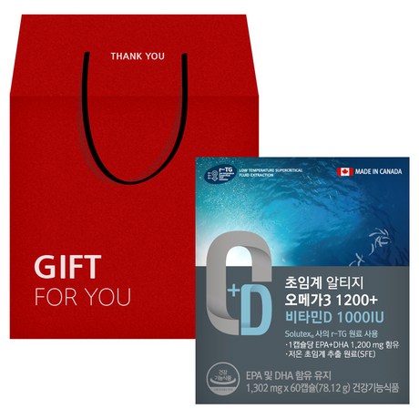  온푸드 초임계 알티지 오메가3 1200+ 비타민D 1000IU, 1개 사양 및 할인정보