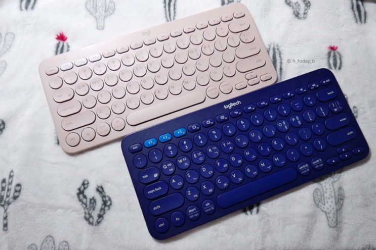  로지텍 K380 | 블루투스 키보드 파우더 핑크 / 블루