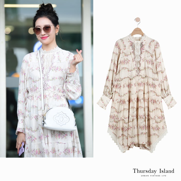  선미 공항패션 러블리한 원피스는 써스데이아일랜드!