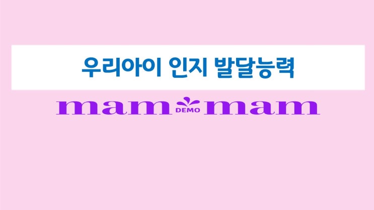  우리아이 인지발달 능력