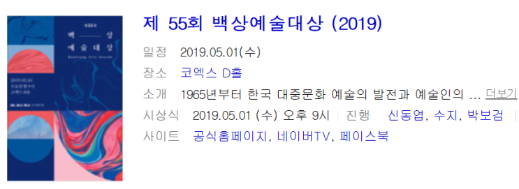  정우성·김혜자, 2019 백상예술대상 대상…'SKY캐슬' 4관왕