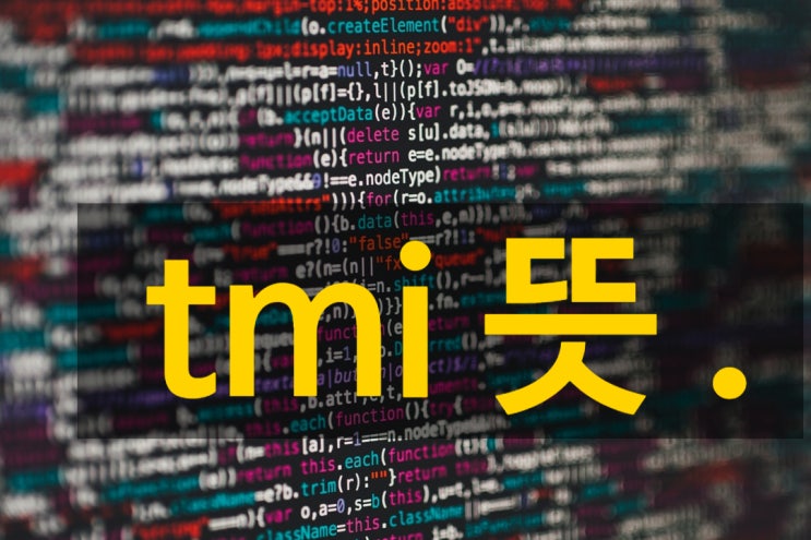  tmi 뜻 의미  알아 봤어요!