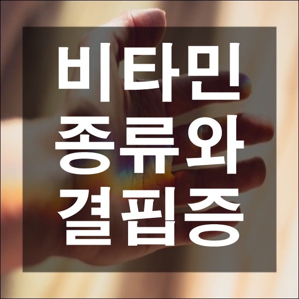  비타민의 종류 수용성비타민 부족할 때 생기는 결핍증 섭취해야 하는 이유