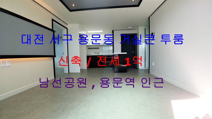  (대전서구용문동) 남선공원,용문역 인근에 위치한 신축 거실큰 투룸 전세 ~ ^^