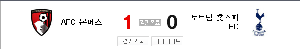  손흥민..너무아쉬운 퇴장...0-1(패배)