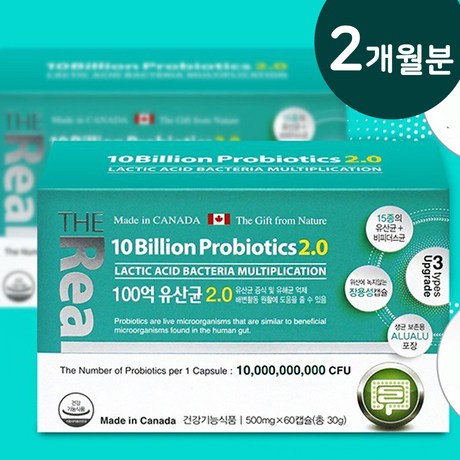  쿠팡 [36,900원] 캐나다 100억 모유 유산균 가세리 락토바실러스 람노서스 프로바이오틱스 프리바이오틱스 신바이오틱스 60캡슐