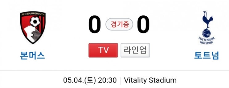  손흥민 퇴장 토트넘 대 본머스