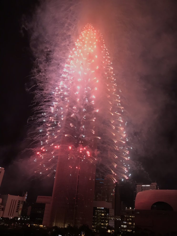  2019 롯데타워 불꽃축제 명당자리에서 봤어요~