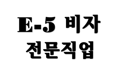 E-5비자 전문직업(E5 비자) 대상자 발급절차 총정리