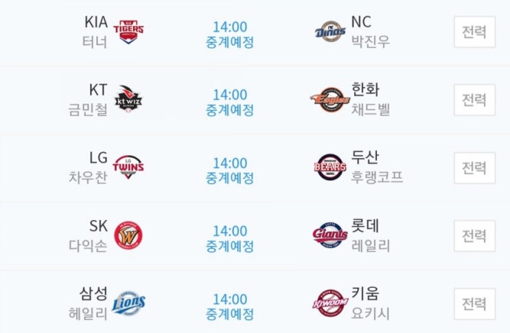 2019.05.05 KBO(프로야구) (KT 한화 | LG 두산 | SK 롯데 | 삼성 키움 | 기아 NC)