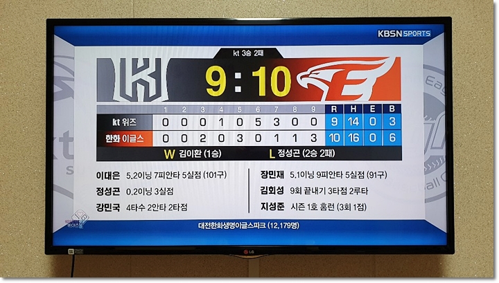  김회성의 끝내기 안타로 연패 끊은 한화이글스