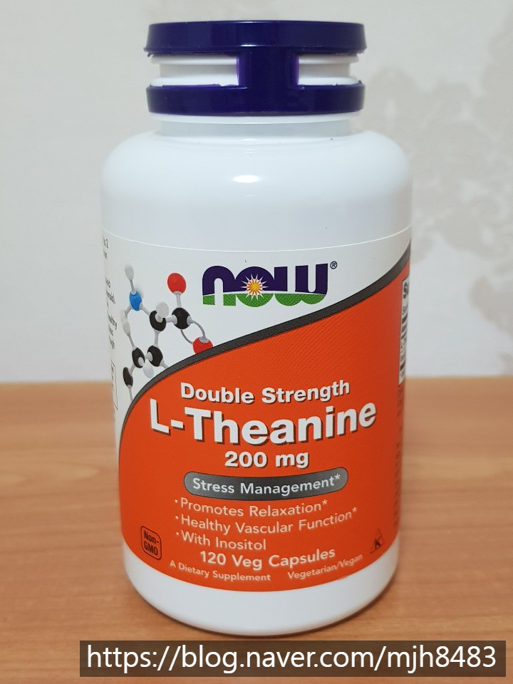 [나우푸드] 테아닌, 200 mg, 120 베지 캡슐