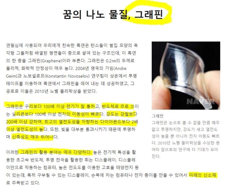  꿈의 신소재 "그래핀" 관련주 훑어보기 