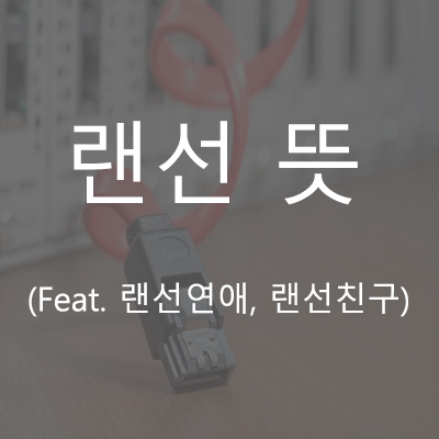  랜선 뜻 , 다들 알고 계신가요??