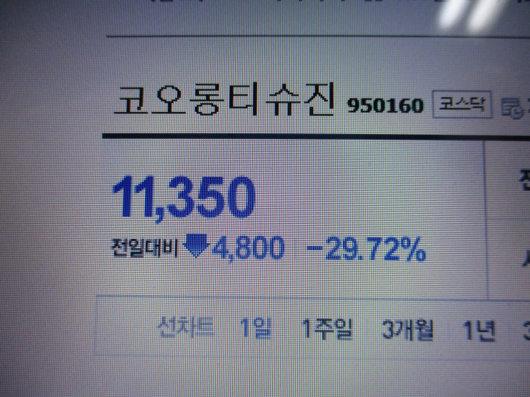  [이시각 하한가] 코오롱티슈진(4800)