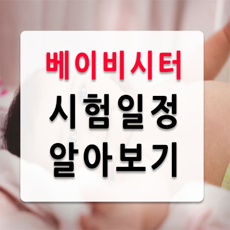  베이비시터 시험일정 확인하세요