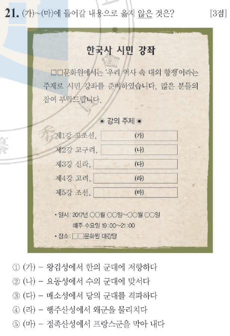  한국사능력검정시험 중급 37회(21~30번) 해설