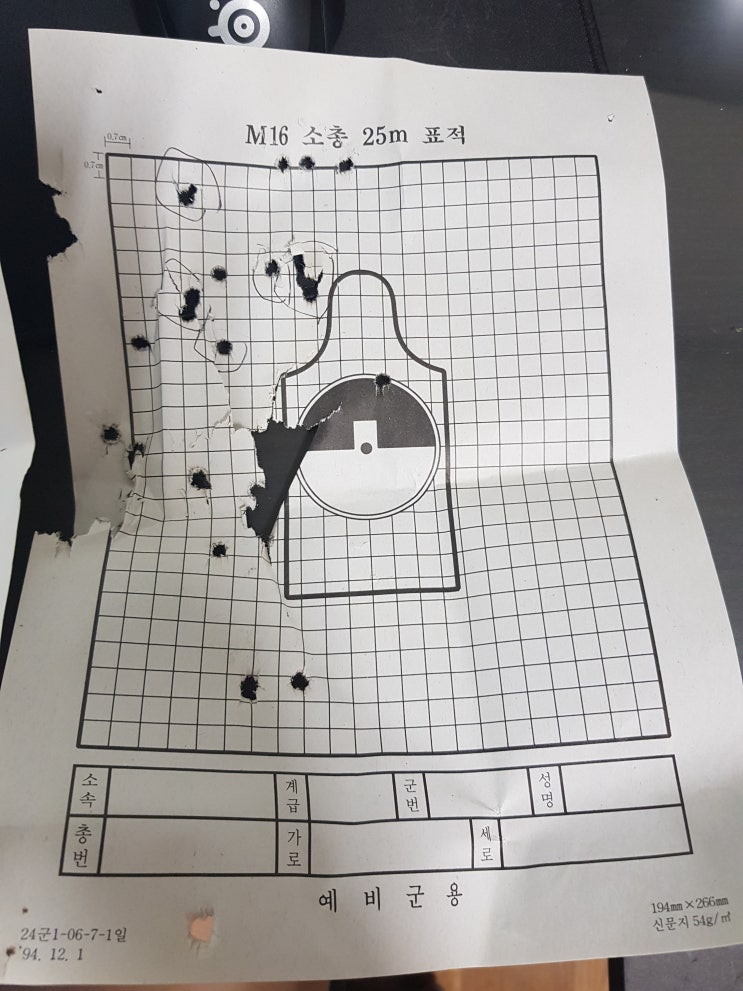  M16 x4배 줌을 달고 실탄사격