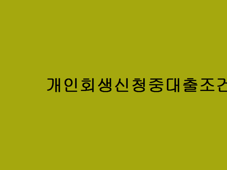  체인점이 여러곳에 있는 삼산동! 개인회생신청중대출조건