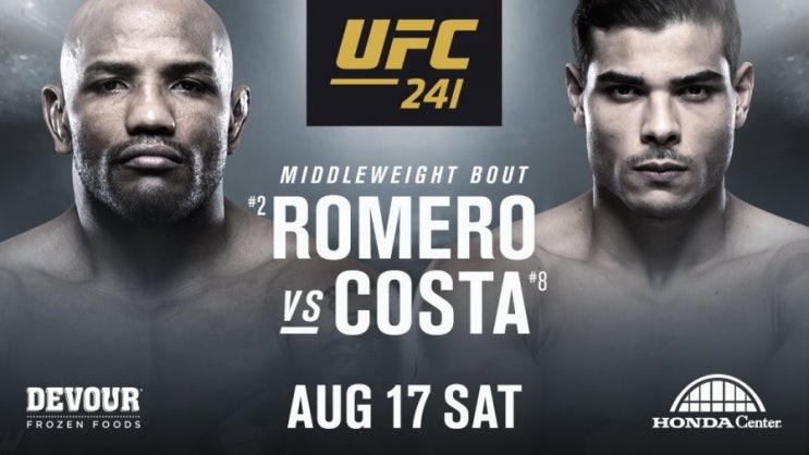UFC 241, 요엘 로메로 vs 파울로 코스타 확정