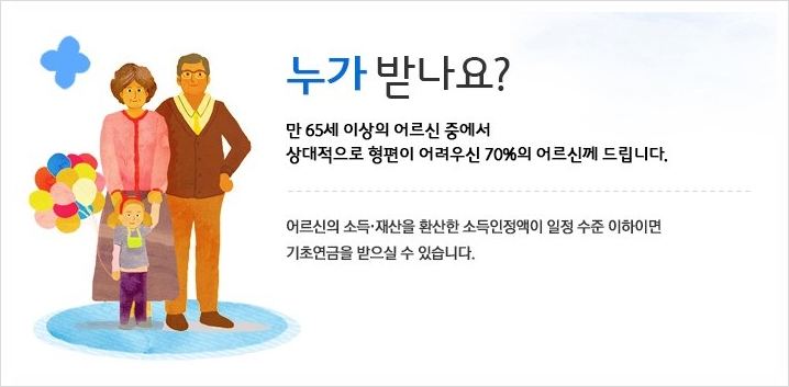 기초노령연금 수급자격 금액 / 2019년 소득, 재산 기준 및 신청방법