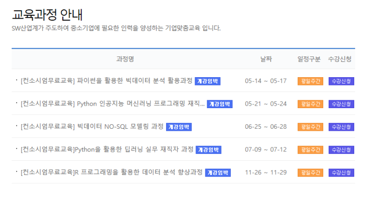  빅데이터 무료교육