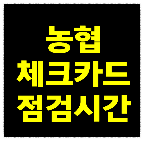  농협 체크카드 점검시간 체크하기