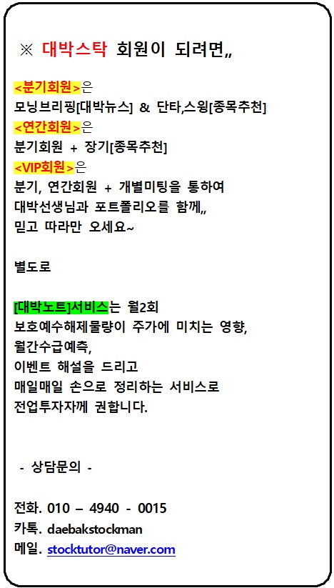  오늘시황정리[대박시황] 5/9 (목)