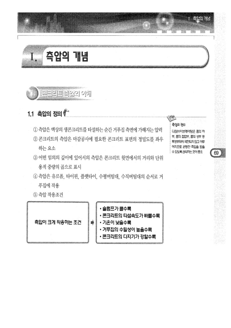 3.거푸집과 콘크리트 측압 Ⅰ.측압의 개념 3.거푸집과 콘크리트 측압 Ⅰ.측압의 개념