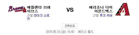 2019.05.10 MLB(메이저리그) (애틀랜타 애리조나)