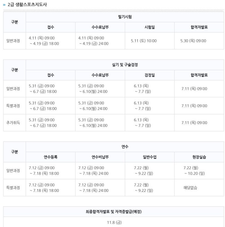  생활스포츠지도사(보디빌딩) 2급 - 필기