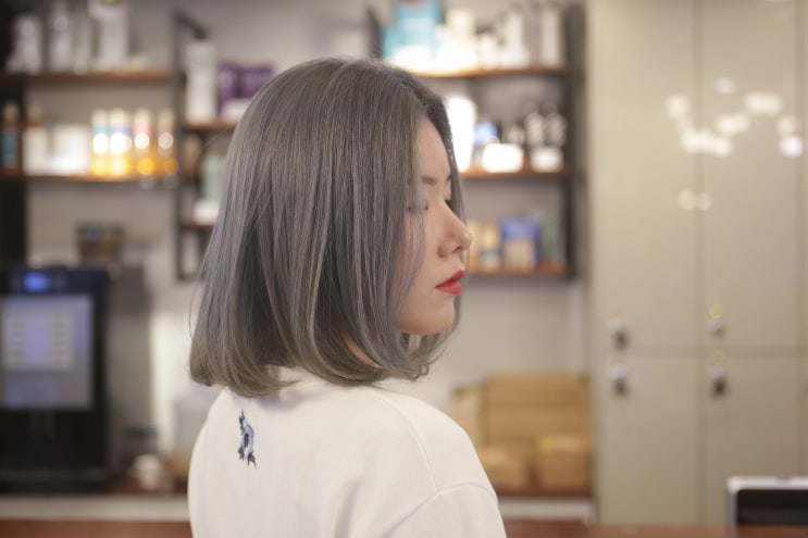  경성대미용실 전진헤어다올 가성비최고 애쉬블루염색을