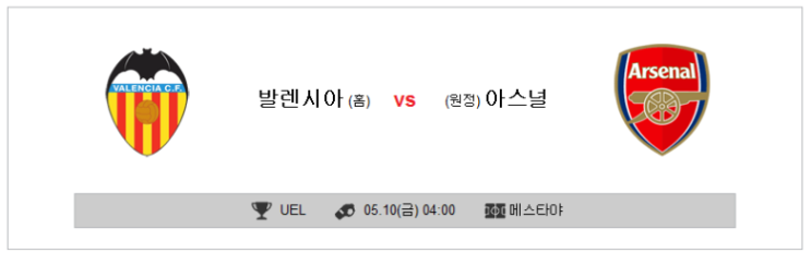  5월10일 유로파리그 발렌시아VS아스날 분석