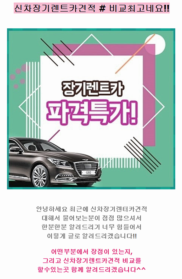  코나장기랜트 절감PLAN 