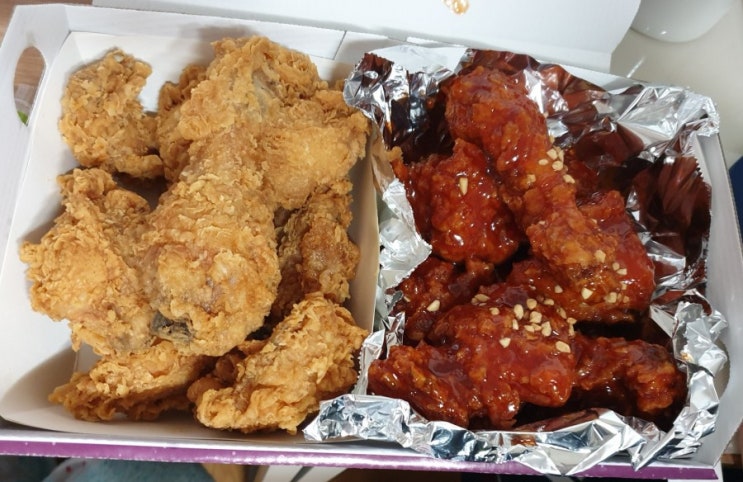  bbq(비비큐) 후라이드 양념 반반치킨 메뉴