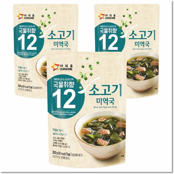  아워홈 소고기 미역국, 300g, 3개입