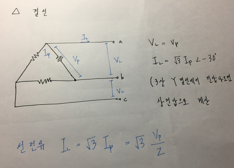 Y(와이결선)결선과 △(델타결선)결선에서의 전압,전류, 선전류 ① : 네이버 블로그 Y(와이결선)결선과 △(델타결선)결선에서의 전압,전류, 선전류 ① : 네이버 블로그