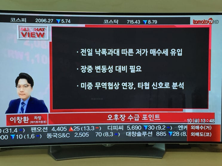  2019/05/10 토마토TV 올댓뷰 오후장 플러스 (하이투자증권 이창환 영업차장 전화)